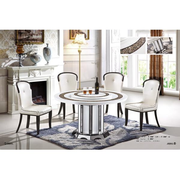 Buy round 9 seater marble dining table with Lazy Susan furniture at wholesale prices