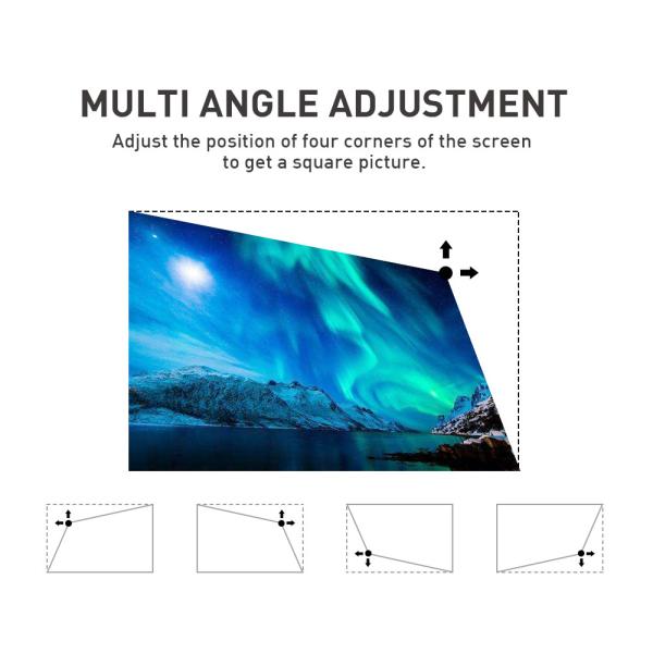 Flyin P12 1080P Max 4K Mini Projector 9000mAh Battery Outdoor Video 400 ANSI Lumens Android 9 2GB/16GB DLP Link 3D Proyector