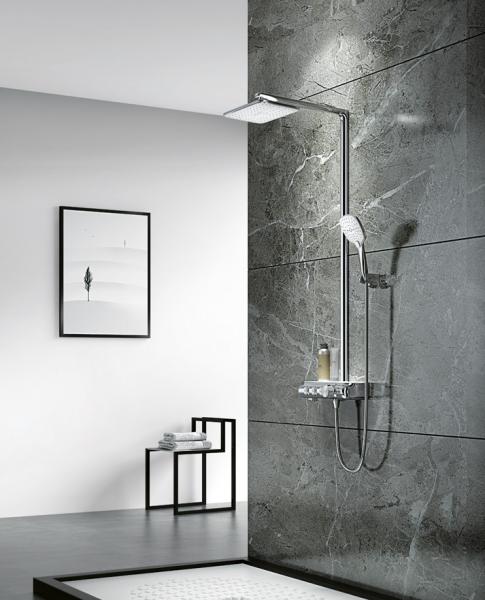 golden #304 SS Ating thermostatic shower sets rectangle top Shower with hand shower water outlet AT-H005A