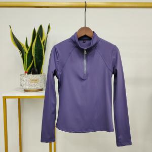 Quality Purple Horse Riding Base Layer Women Equestrian Shirts Elastic Clothing for sale