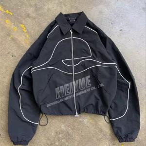 Custom Zip up Nylon Track 3m Reflective Lightweight Windbreaker Jacket