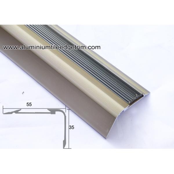 Anodised Matt Champagne Aluminum Metal Stair Nose Moulding 35mm x 55mm TL30