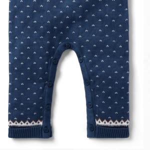 Wholesale Infant Rompers Christmas Knitted Cute Pattern Embroidery Jumpsuits