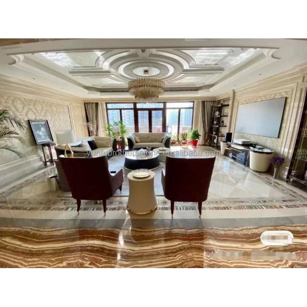 Polished Black Sea Onyx Marble Translucent Texture for Interior Wall Panel Decoration