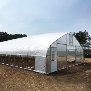 Galvanized Steel Frame Single Span PE Film Greenhouse For Flower Planting