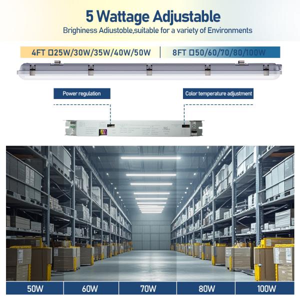 IP65 Vapor Tight LED Lights 3250lm-5850lm LED Weatherproof Light