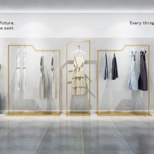 Freestanding Metal Clothing Rack MDF With Baking Paint Material