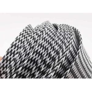 Black White 3.0mm PET Expandable Braided Sleeving Electrical Wiring Harness