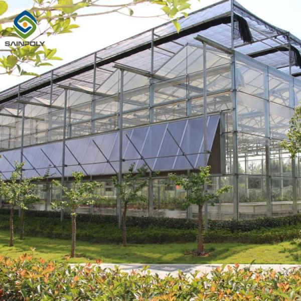 Buy 120km/H Agricultural 9.6m Multi Span Glass Greenhouses at wholesale prices