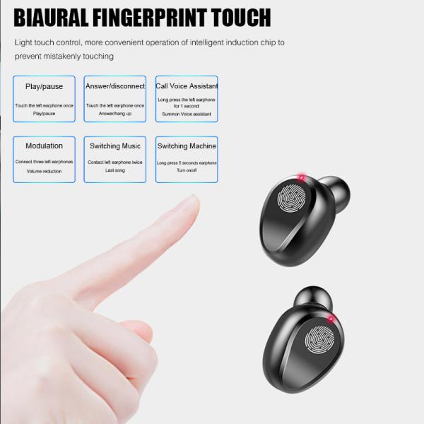 Bluetooth V5.0 Earphone Wireless 8d Surround Stereo HiFi Sound Sport Headphones Wireless Earbuds (with 2000 mAh Power Charging Case, For iPhone Xiaomi)