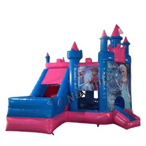 Unisex Modern Luxury Pastel Pink Bounce House with Princess Bouncer and