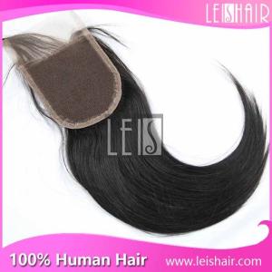 top grade natural black virgin straight 4*4 lace closure