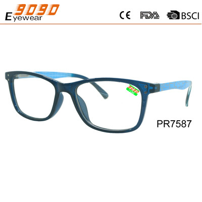 Buy Rectangle fashion reading glasses with silver metal pins,spring hinge at wholesale prices