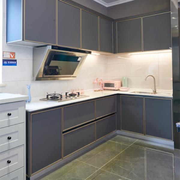 Buy Melamine Board Villa 16mm Luxury Kitchen Cabinet With Quartz at wholesale prices