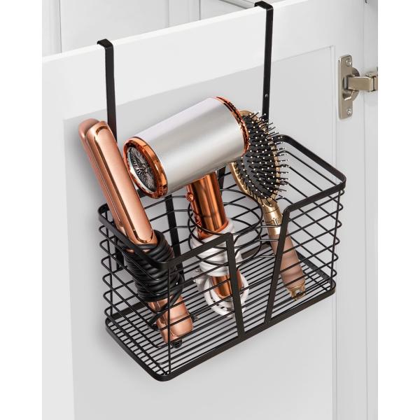 Modern Style Hair Tool Organizer for Wall Mounted Hair Dryer Bathroom Cabinet Holder