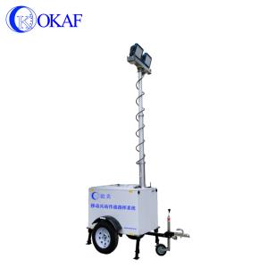 Mobile Surveillance Camera Trailer Telescopic Mast With 2000W Generator