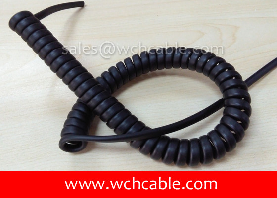 UL Spiral Cable, AWM Style UL21917 26AWG 6C FT2 125°C 600V, TPE / TPE