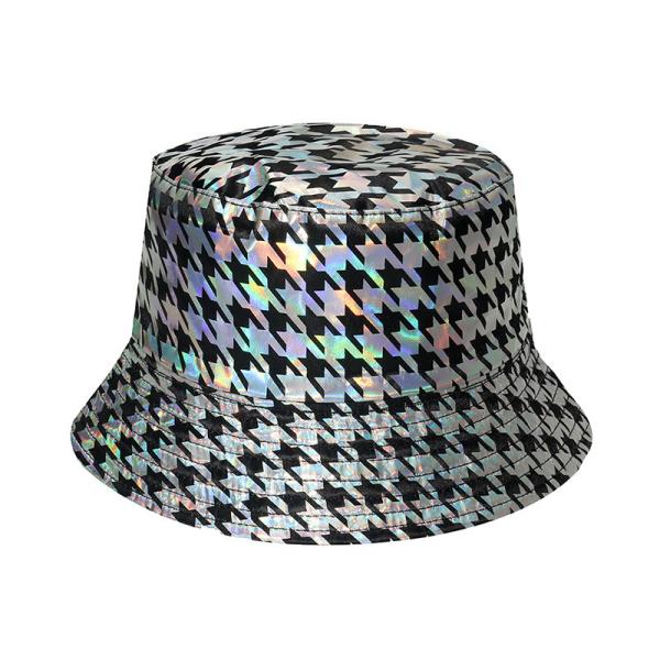 Hot Silver Dazzle Color Street Ball Trend Plover case Bucket Hat For Women