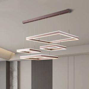 China Modern Simple Square Geometric Art Creative Stainless Steel Chandelier on sale