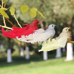 Christmas Festival Party Decoration Feather Bird 10*10 Cm Size And Fast Shipping
