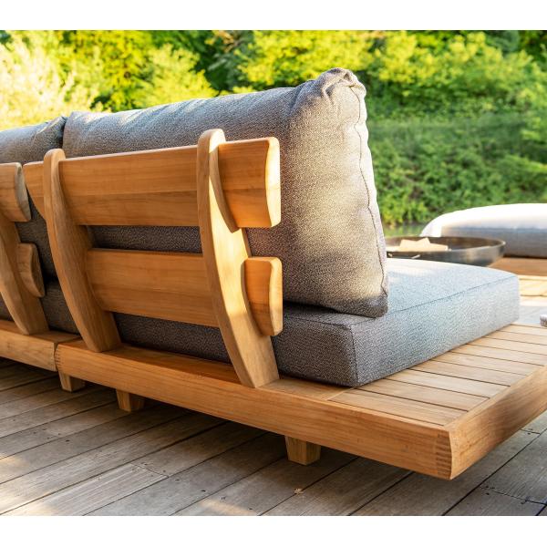 Teak Wood Commercial Hotel Sofa Garden Set Furniture with Middle Sofa Size W100xH110cm