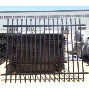 China 2 Rails Top And Bottom Flush Upright Rails Powder Coated galvanised steel palisade fencing on sale