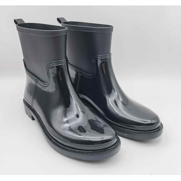 Women's PVC Slip On Rain Boots Double Upper Boots Matt Finish Chelsea Wellington Styles