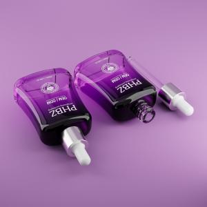 Customized Gradient Purple Glass Serum Dropper Bottles 1oz Hot Stamping