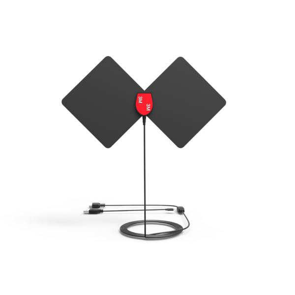 Digital Satellite Color TV Indoor Antenna with RG174 Cable 110mm Height and Materials