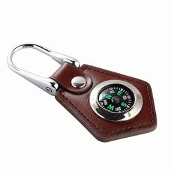 Metal Laser Engraving Key Chain , Genuine PU Leather Blank Key Chain