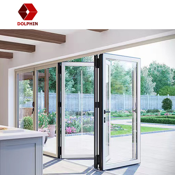 Buy House Exterior Aluminum Folding Door Double Glazing Insulated Aluminium Bifold Patio Doors at wholesale prices