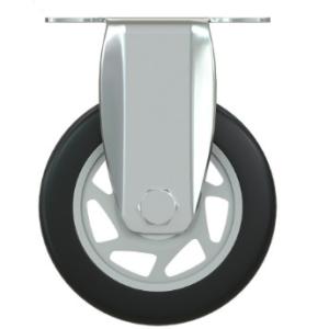 Quality 100mm Pu Caster Rigid Wheels Zinc Coated for sale