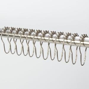 12 Sets Shower Curtain Rings Stainless Steel Rustproof Metal Hooks for Bathroom