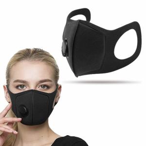 High Filtration PM2.5 Dust Mask Black Color Anti Pollen Washable With Valve