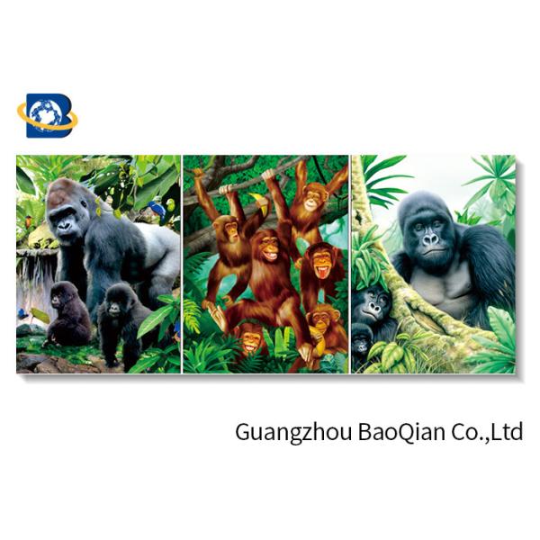 High Definition 3D Animation Picture Chimpanzee Pattern Flipped Wall Decorative