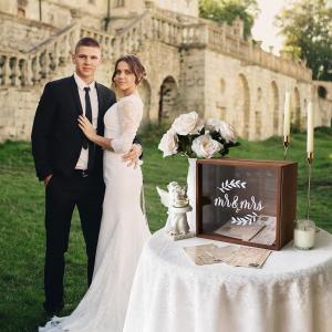 Customized wooden wedding card box gift card storage box