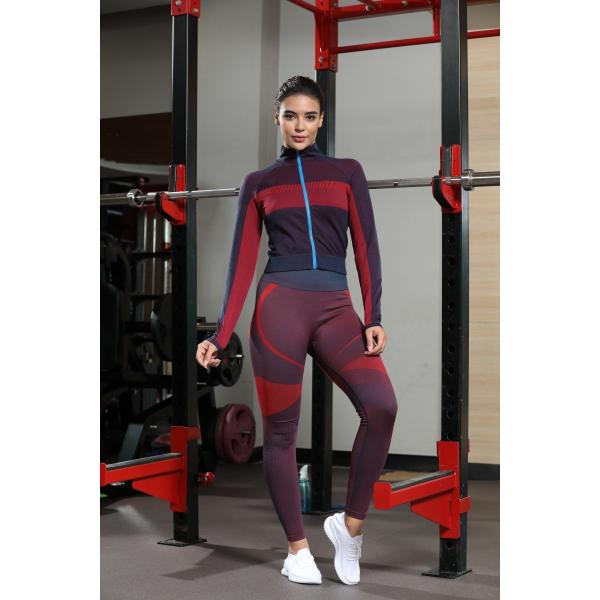 Buy Full Zip Performance Long SleeveTight Ribbed Fit Breathable Fabric at wholesale prices