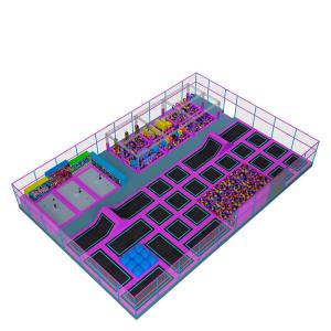 Pirate Ship Playground Equipment , Large Trampoline Park With Ball Pit