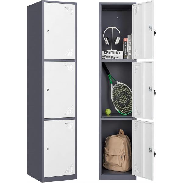 38x43x180CM 3 tiers single metal locker cabinet office furniture cabinet used in factory financial department