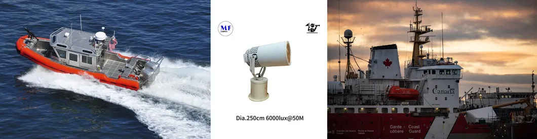 Factory Price 200W 300W IP66 Waterproof Steel Anti-Corrosion 1000m 3000m Sea Ship Vessel Boat Remote Searching Rescue Searchlight LED Spot Search Light
