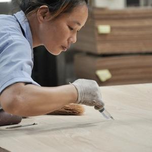 Natural Red Oak Wood Veneer Fancy Mdf / Chipboard Straight Grain For Cabinet