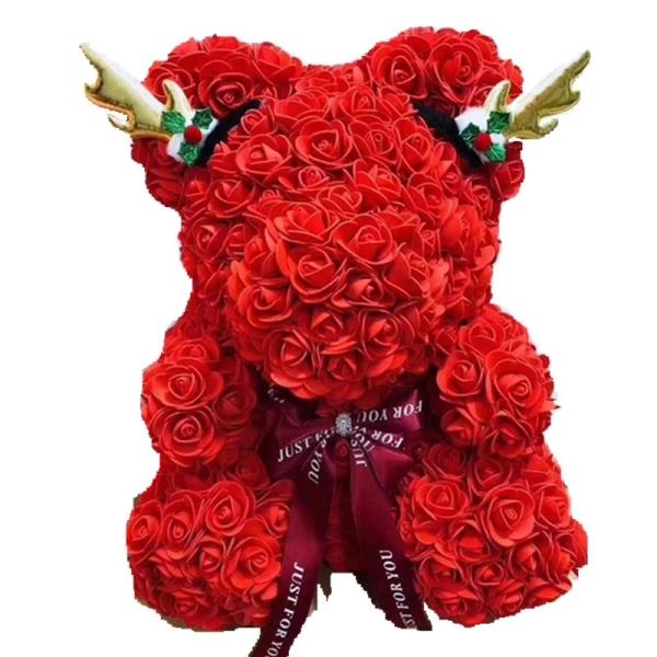 Long Lasting Preserved 40cm Size Roses Bear with Gift box That Lasting 3 Years Valantines day gift