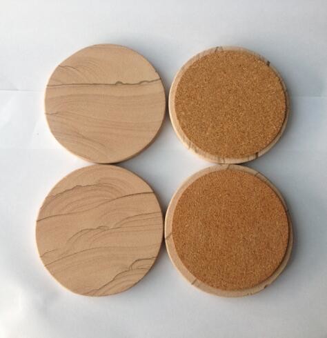2017 Popular 4‘’ Absorbent Sandstone Coaster Customized Size and Printed Logo