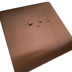 Anti Finger Copper Color Hairline Finish Stainless Steel Sheet For Panel