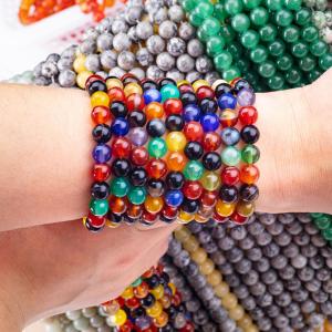 Natural Healing Energy Flower Agate Beads For Jewelry Making