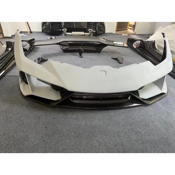 White EVO Style Carbon Fiber Body Kit Replace Front And Rear Bumper Evo Widebody Kit