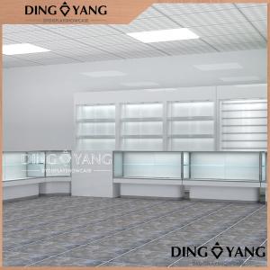 2 Tier Glass Wood Sliding Door Jewellery Counter Display