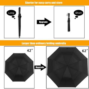 Double Canopy 210T Nylon Windproof 600g Sun Umbrella 3 Fold