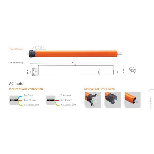 35R Radio 28RPM 120W AC 120V Tube Motor Roller Shutter
