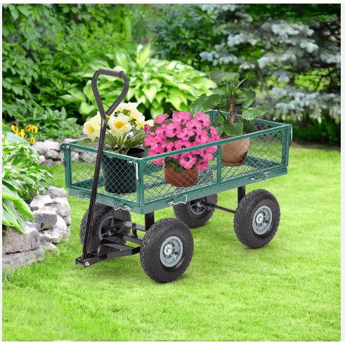 Steel Outdoor Wagon Cart Carrying Tools And Groceries Foldable Beach Trolley